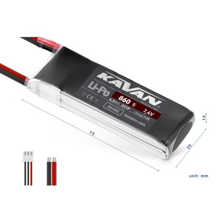 KAVAN BATERIA 7,4V 860 mAh 30/60C